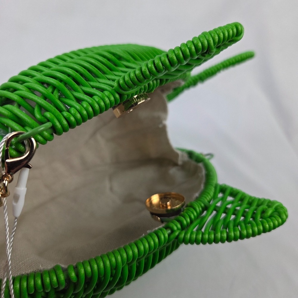 Tommy Bahama Viral Green Fish Woven Straw Novelty Bag Tropical Summer NWT - Picture 5 of 6